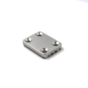 Anodized Silver Aluminum Alloy 30mm 40mm 50mm Four Countersunk Hole Heat Dissipation CNC Milled Part