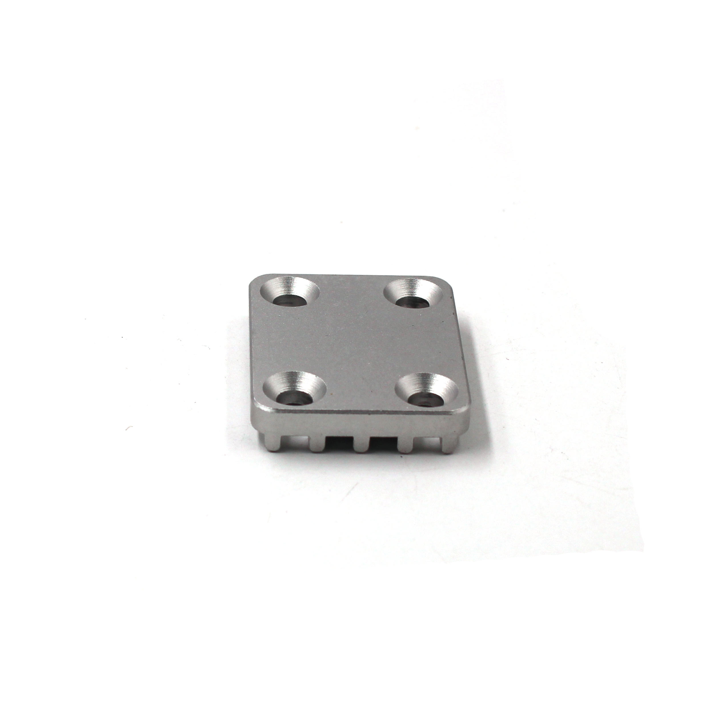 Anodized Silver Aluminum Alloy 30mm 40mm 50mm Four Countersunk Hole Heat Dissipation CNC Milled Part - 图片 5