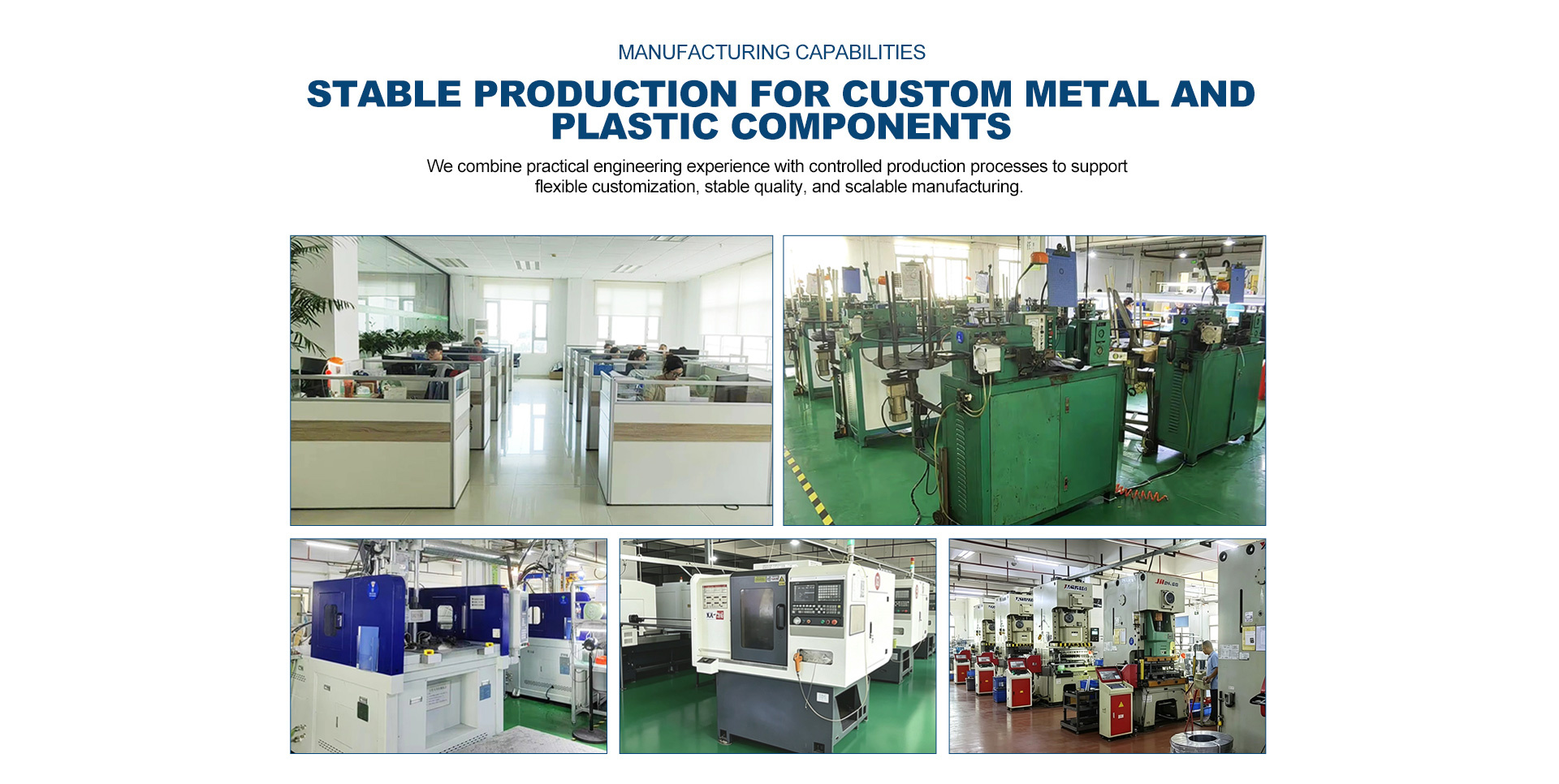 Manufacturing Capabilities - Stable Production for Custom Metal and Plastic Components